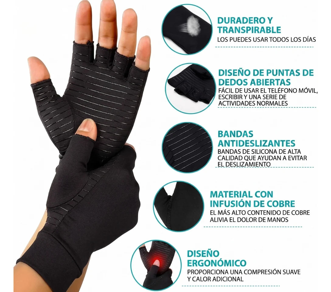 Par de Guantes Compresión HABITA · Cobre Infundido