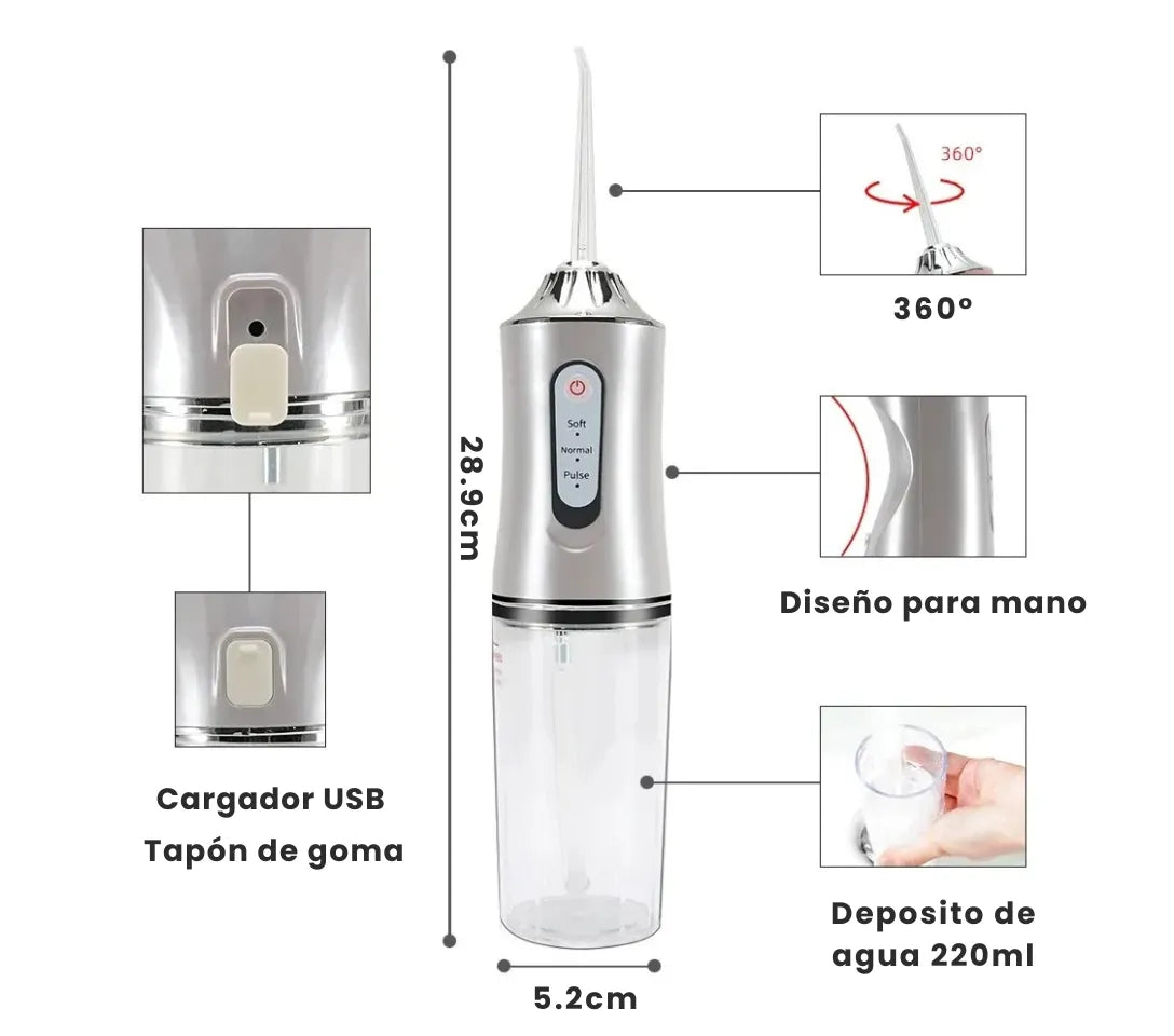 Irrigador Bucal Portátil® · USB Recargable
